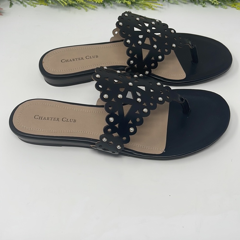 Charter Club Omanii Thong Slide Flat Sandals Size 9.5 M - Picture 6 of 8
